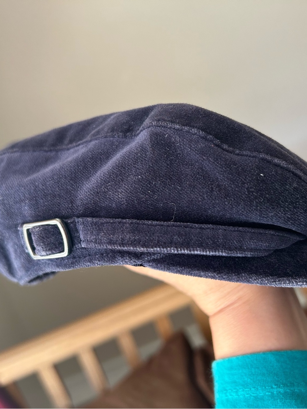 Janie and Jack navy velvet newsboy cap (2T-3T)